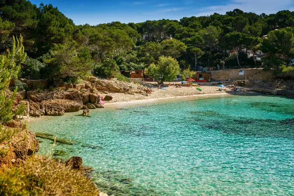 Acque Azzurre Costa Pittoresca Nella Spiaggia Cala Gat Maiorca Spagna — Foto Stock