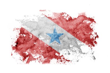 Brazil, Brazilian, Para flag background painted on white paper with watercolor