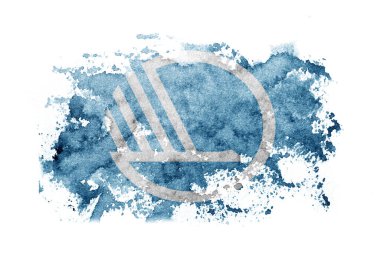 Organizations, Nordic Council flag background painted on white paper with watercolor