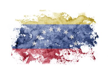Venezuela flag background painted on white paper with watercolor