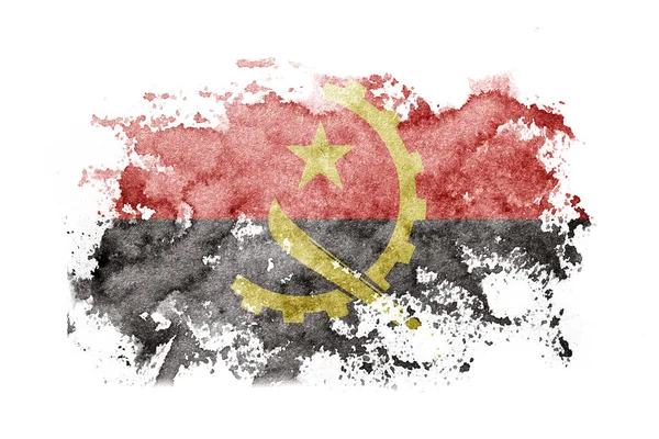 Angola Angolan Flag Background Painted White Paper Watercolor — стоковое фото
