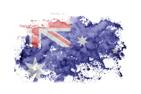 Australia Australian Flag Background Painted White Paper Watercolor —  Fotos de Stock