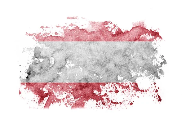Österrike Österrikisk Flagga Bakgrund Målad Vitt Papper Med Akvarell — Stockfoto