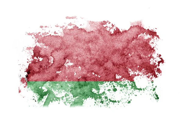 Bielorrusia Fondo Bandera Bielorrusa Pintado Sobre Papel Blanco Con Acuarela —  Fotos de Stock