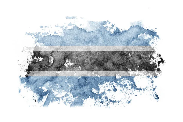 Botswana Batswana Flag Background Painted White Paper Watercolor — Stock Photo, Image