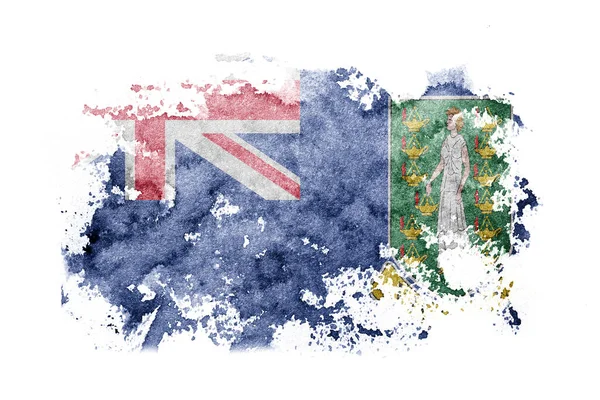 Britain British Virgin Islands Flag Background Painted White Paper Watercolor — Foto de Stock