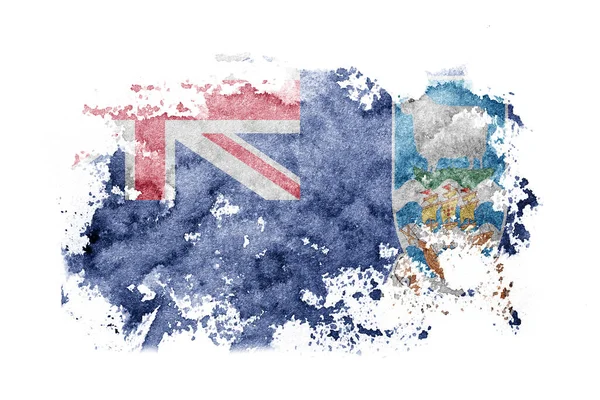 British Britain Falkland Islands Flag Background Painted White Paper Watercolor — Stock Photo, Image