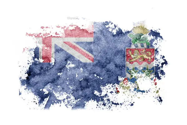 Британия Британия Каймановы Острова Фон Белой Бумаге Акварелью — стоковое фото
