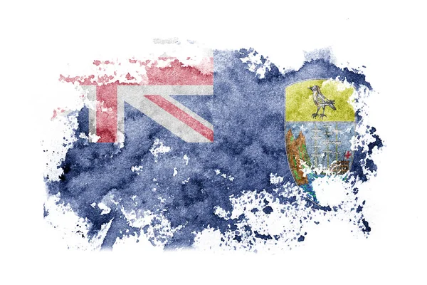 British Britain Saint Helena Flag Background Painted White Paper Watercolor — Stock Photo, Image