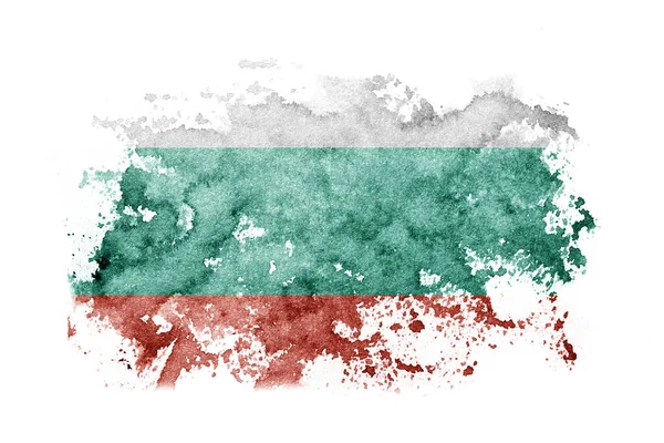 Bulgarien Bulgarisk Flagga Bakgrund Målad Vitt Papper Med Akvarell — Stockfoto