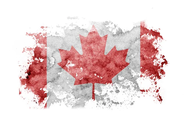 Canada, Canadian flag background painted on white paper with watercolor