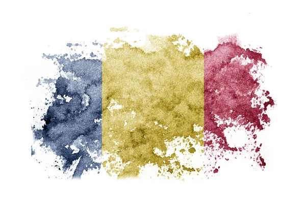 Chad Chadian Flag Background Painted White Paper Watercolor — Foto de Stock