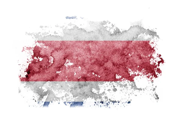 Costa Rica Flag Background Painted White Paper Watercolor — Stock Photo, Image