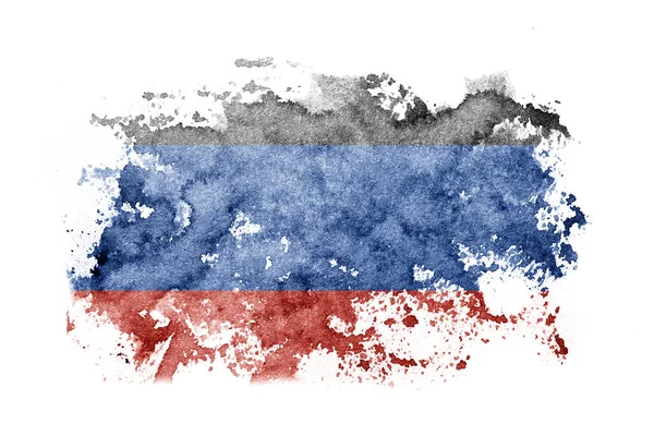 顿涅茨克人民共和国 乌克兰 俄罗斯国旗背景用水彩画在白纸上 — 图库照片