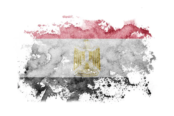 Egypt, Egyptian flag background painted on white paper with watercolor