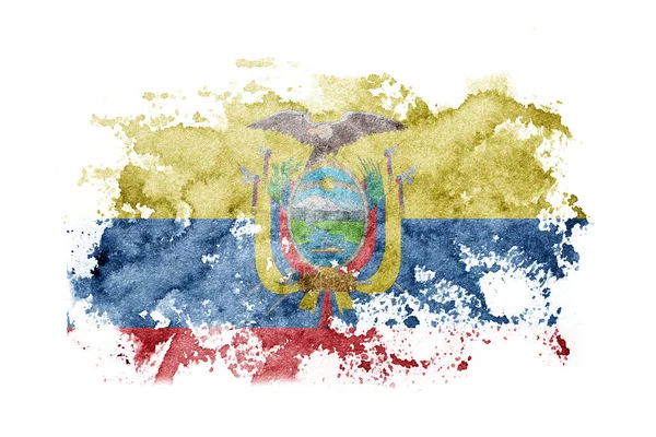 Ecuador Ecuadorian Flag Background Painted White Paper Watercolor — Stockfoto