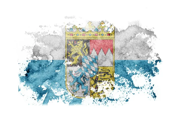 Germany Bavaria State Flag Background Painted White Paper Watercolor — Stock Photo, Image