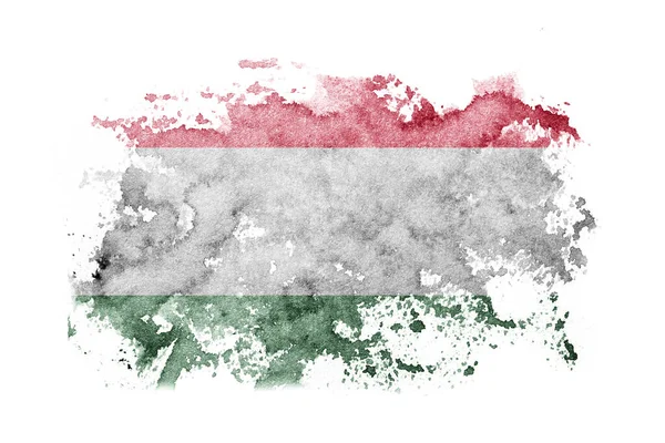 Hungary Hungarian Flag Background Painted White Paper Watercolor — Stockfoto
