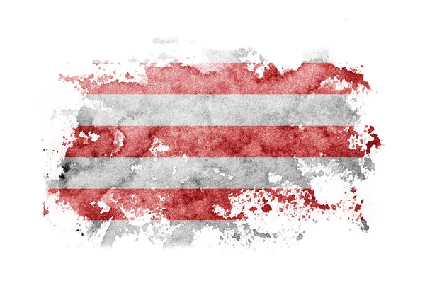 Indonesia Indonesian Naval Jack Flag Background Painted White Paper Watercolor — 스톡 사진
