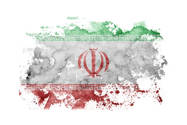 Irán Fondo Bandera Iraní Pintado Sobre Papel Blanco Con Acuarela —  Fotos de Stock