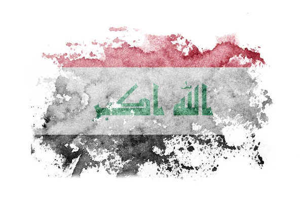 Fondo Bandera Irak Pintado Sobre Papel Blanco Con Acuarela —  Fotos de Stock