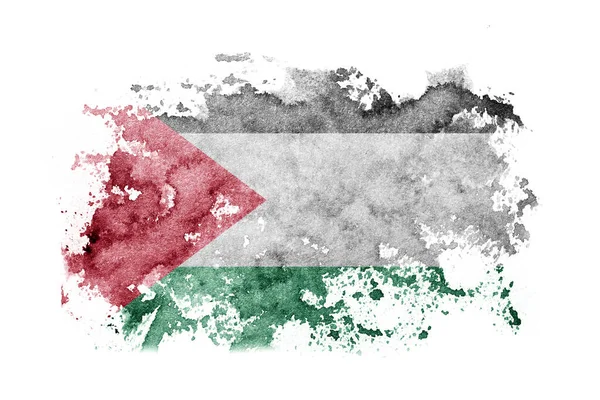 Palestine Palestinian Flag Background Painted White Paper Watercolor — Stockfoto