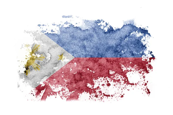 Philipines Flag Background Painted White Paper Watercolor — Foto de Stock