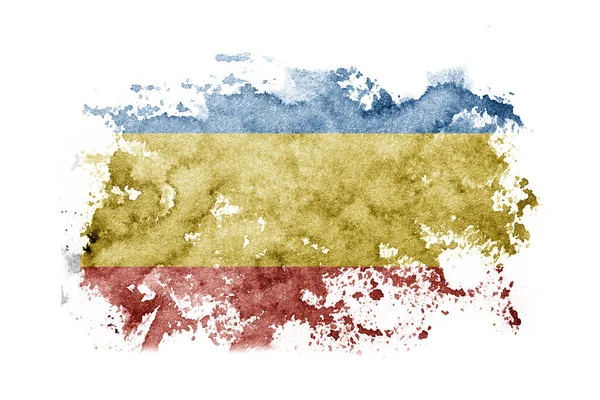 Russia Russian Rostov Oblast Flag Background Painted White Paper Watercolor — Zdjęcie stockowe