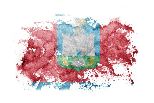 Russia Russian Oryol Oblast Flag Background Painted White Paper Watercolor — Stock Photo, Image