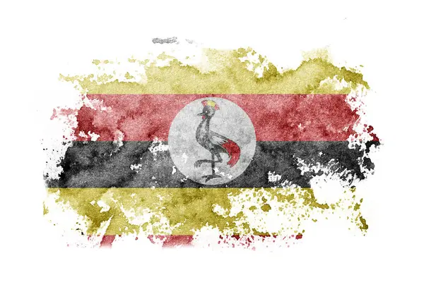 Uganda Flag Background Painted White Paper Watercolor —  Fotos de Stock