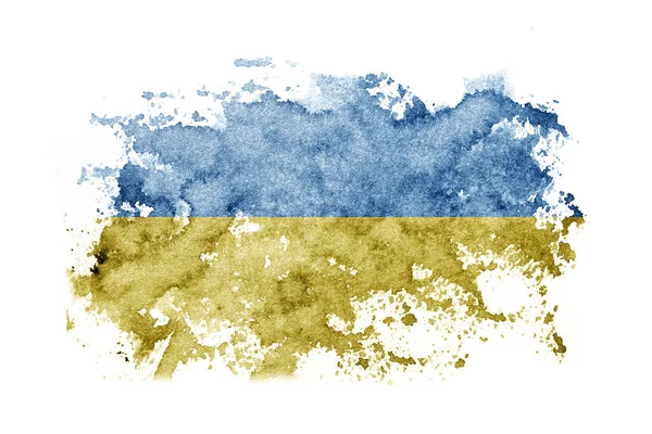 Ukraine Ukrainian Flag Background Painted White Paper Watercolor — Foto de Stock