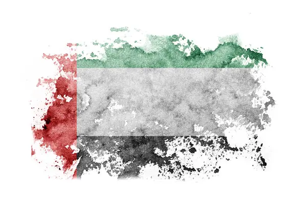 Emiratos Árabes Unidos Fondo Bandera Emiratí Pintado Sobre Papel Blanco —  Fotos de Stock