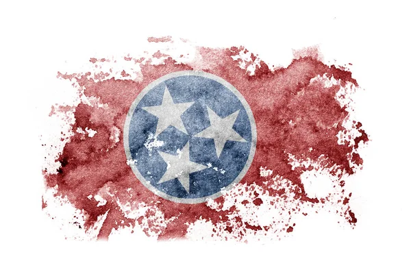 United States of America, America, US, USA, American, Tennessee flag background painted on white paper with watercolor
