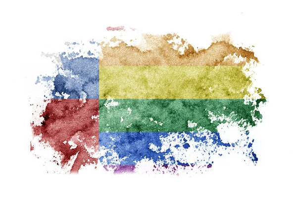 Chile Chilean Gay Flag Background Painted White Paper Watercolor Stok Fotoğraf
