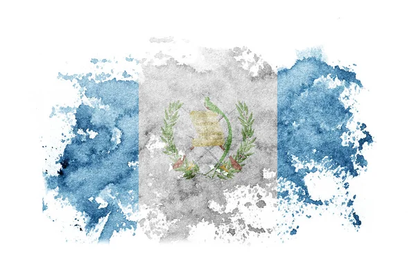 Guatemala Flag Background Painted White Paper Watercolor Imagen de stock