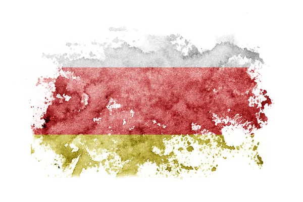 South Ossetia Flag Background Painted White Paper Watercolor Stock Image
