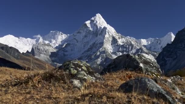 Gimbal Disparo Del Monte Ama Dablam Himalaya Nepal Vista Desde — Vídeos de Stock