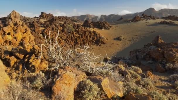 Park Narodowy Teide Teneryfa Wyspy Kanaryjskie Hiszpania Krajobraz Skałami Kamieniami — Wideo stockowe