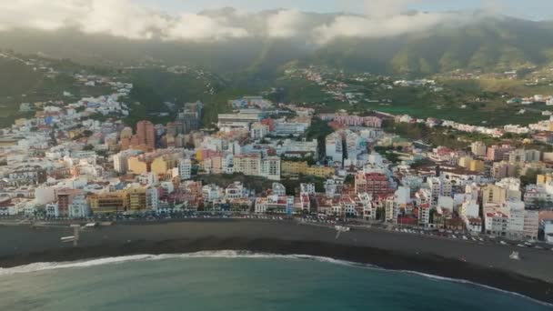 Flying Santa Cruz Palma Capital Palma Island Canary Aerial Shot — Stok video