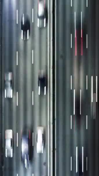 Autostradă Circulație Jam City Rush Hour Aerial Night View Time — Videoclip de stoc