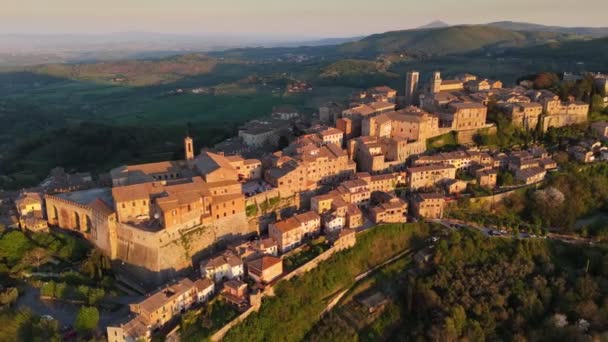 Πετάξτε Γύρω Από Την Παλιά Πόλη Του San Gimignano Τοσκάνη — Αρχείο Βίντεο