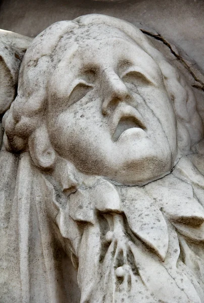 Statue Femme Sur Tombe Comme Symbole Douleur Tristesse Dépression Photo — Photo