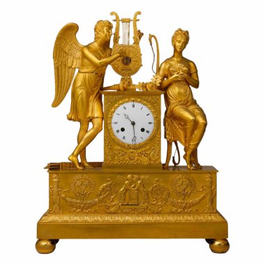 Sarı banyodan da anlaşılacağı gibi, kolları göğsünde çapraz oturan dişi masumiyetin simgesiyken, kanatlı aşk tanrısının lir tutuşu aşkı simgeler..