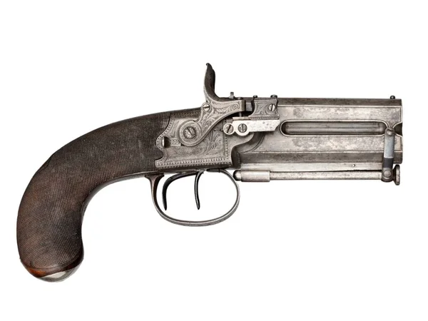 Antik Régi Kézifegyverek Századból Izolált Háttér — Stock Fotó