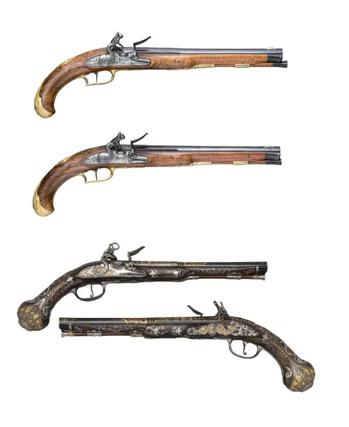 Antieke Vintage Handwapens Uit 17E Eeuw Geïsoleerde Achtergrond Stockfoto