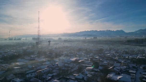 Bişkek Kırgızistan Ocak 2023 Bişkek Kentlerinin Havadan Görünüşü Ala Too — Stok video