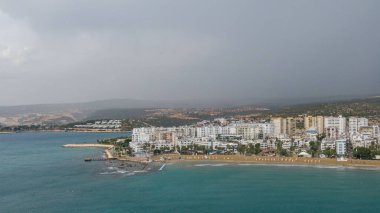 Maidens Castle Kiz Kalesi Drone Fotoğrafı, Erdemli Mersin, Türkiye. Yüksek kalite fotoğraf