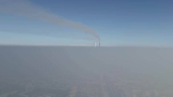 吉尔吉斯斯坦比什凯克市上空烟雾弥漫 高质量的4K镜头 — 图库视频影像