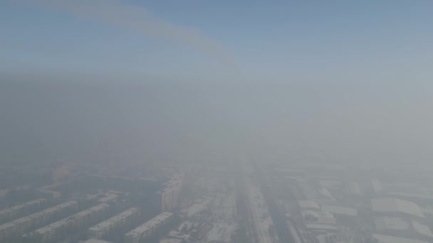 Smog Sopra Città Bishkek Kirghizistan Filmati Alta Qualità — Video Stock
