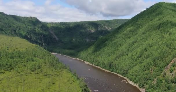 川と風景 速い山の川のニーマン 上からの眺め Verkhneburensky地区 ロシア極東だ 高品質のフルHd映像 — ストック動画